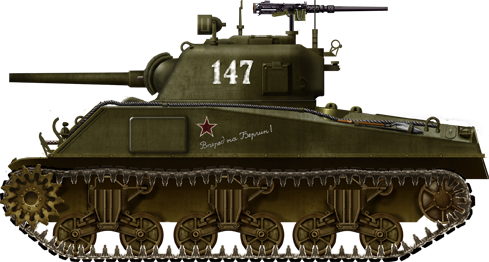 Sherman M4A2 late, in Russian service