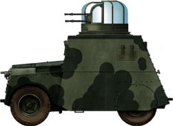Beaverette Mark III with a Boulton-Paul quad 0.3 in (7.62 mm) turret