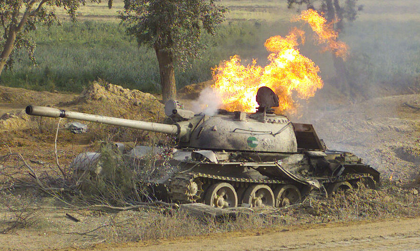 Burning Iraqi Type 69 2003