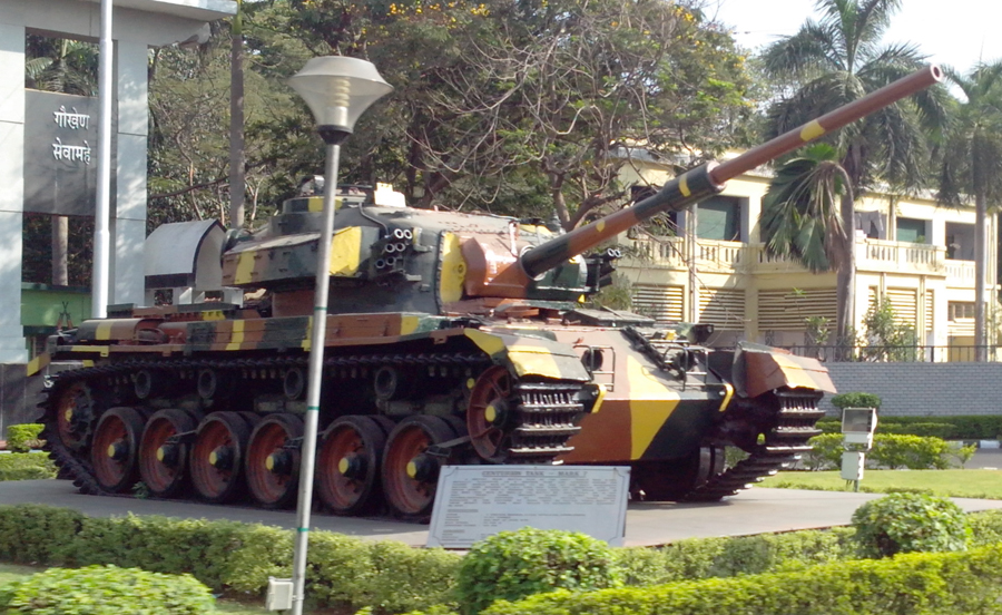 Indian Centurion Mark 7 at the Officers Training Academy entrance, Chennai, India