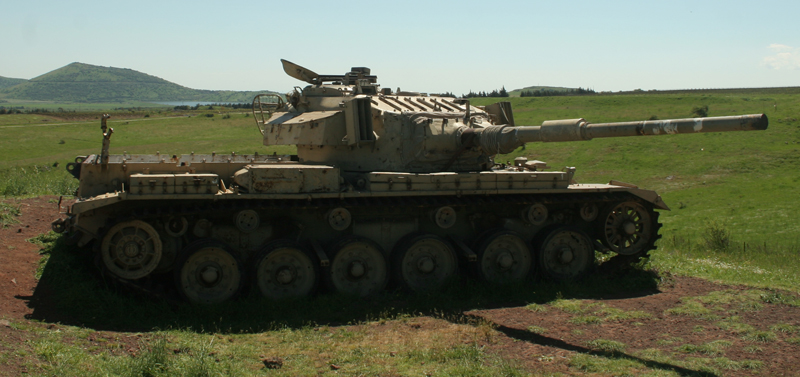 IDF Sho't from the 7th Armored Brigade kept as memorial in the northern sector of the Valley of Tears (Oz 77), commemorating the epic fight at the Golan Heights, Yom Kippour war, 1973