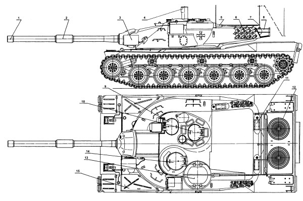 Kampfpanzer 70 technical drawing