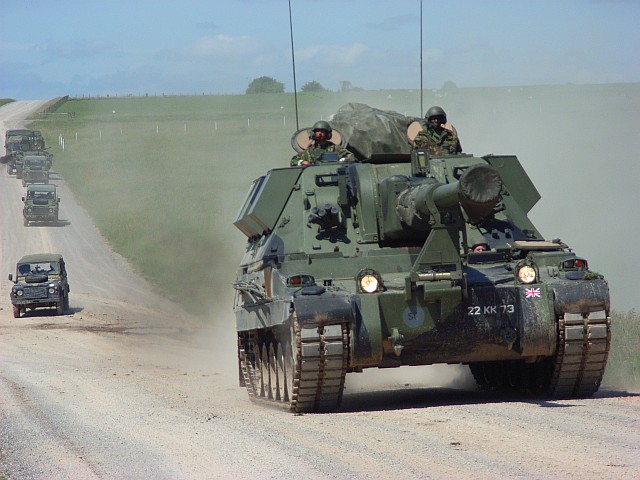 AS90 at the Larkhill Artillery Range