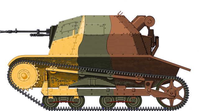 The TKS-B prototype with it's 3-tone livery - Illustration by Jaroslaw Janas.