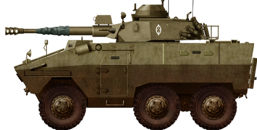 EE-11 Urutu fitted with the Cockerill MkIII 90 mm (3.54 in) gun in a large turret