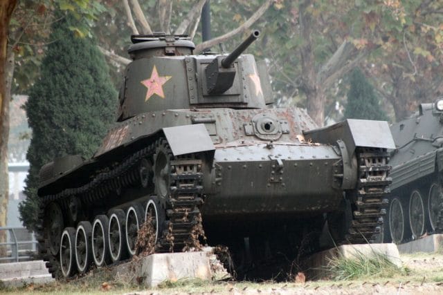 The Gongchen Tank, on display in the open