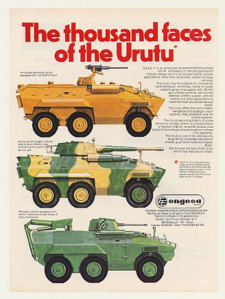 Advertising flyer for the Urutu from Engesa