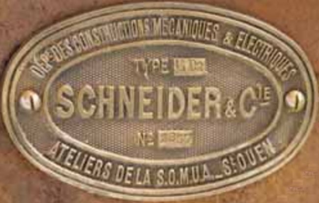 Tracteur Schneider CD brass makers plate