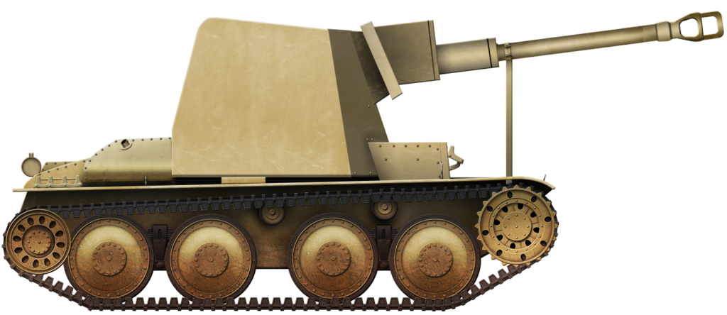 The German 75 mm 38M Marder self-propelled anti-tank gun. - Album