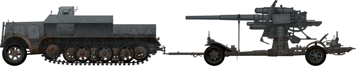 Gepanzerter 8t Zugkraftwagen and 8.8 cm BuFlak ‘Bunkerknacker’