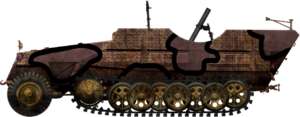 Sd.Kfz 251 Ausf.D mit Zwilling 12 cm Granatwerfer 42. Illustration by Godzilla.