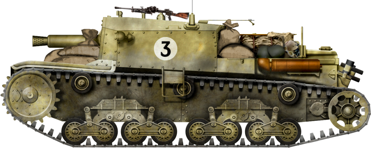 Semovente M40 75/18. Illustrations by the illustrious Godzilla funded by our Patreon Campaign.