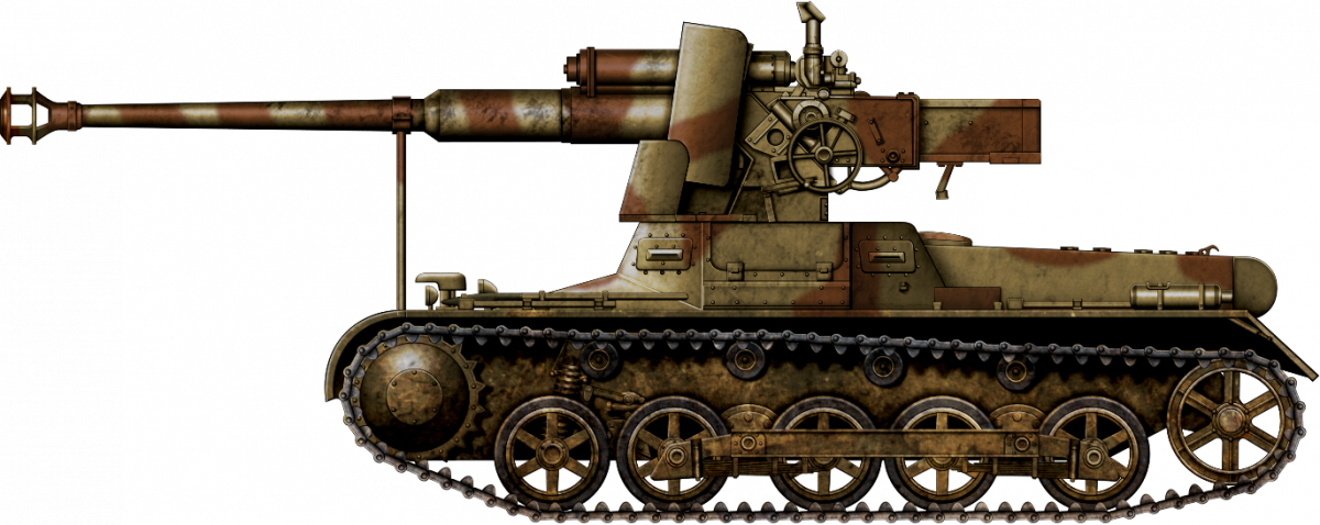 Panzer I Ausf.B mit 7.5 cm StuK 40. Illustration made by Godzila.