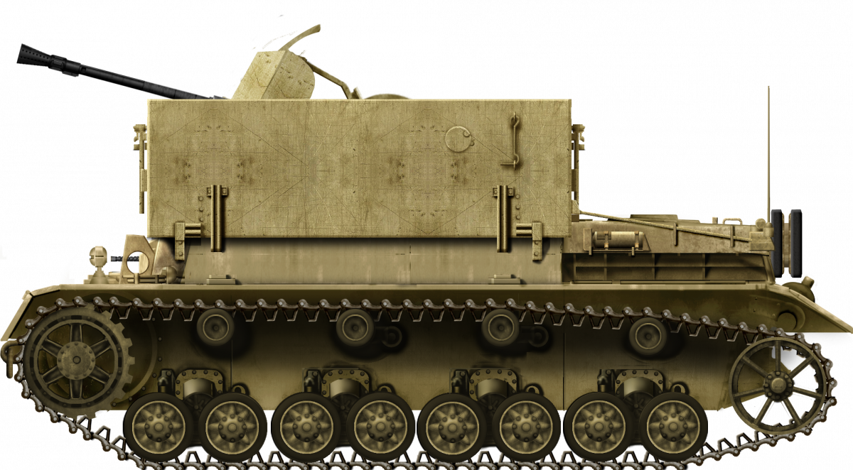 Flakpanzer IV (3.7 cm Flak 43) 'Möbelwagen' (Sd.Kfz.163/3). Illustration made by Godzila.