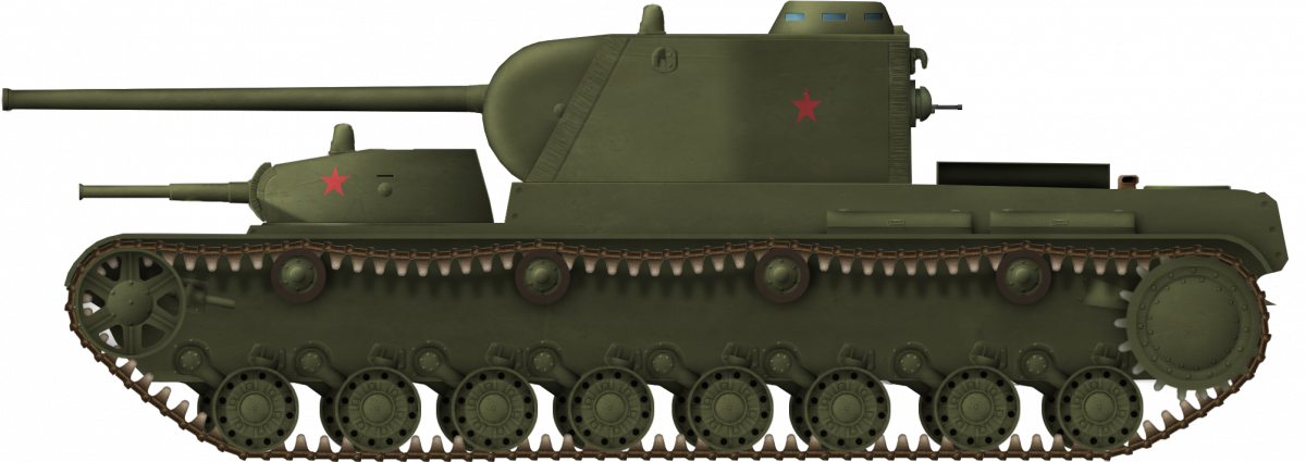 KV-4 Ermolaev variant with 2 turret. Illustration by Pavel Alexe.