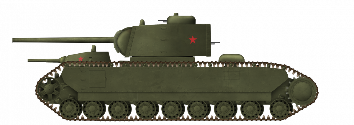 KV-4 Pereverzev variant with a shorter turret. Illustration by Pavel Alexe.