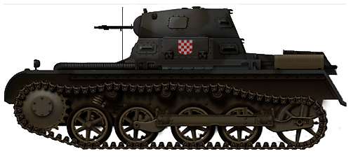 Panzer I Ausf.A in NDH service. Illustration modified by Godzilla funded by our Patreon Campaign.
