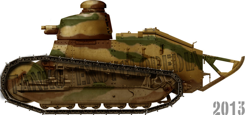 1/72,World War II,French Renault FT-17 light tank riveted turret Military model 