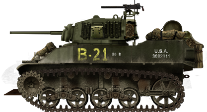 M5A1 with one of Culin's improvized 