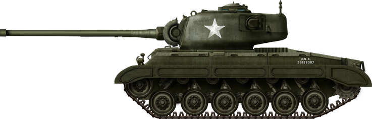 T26 prototype, mid-1944. The biggest changes were the new armor and new wheeltrain.
