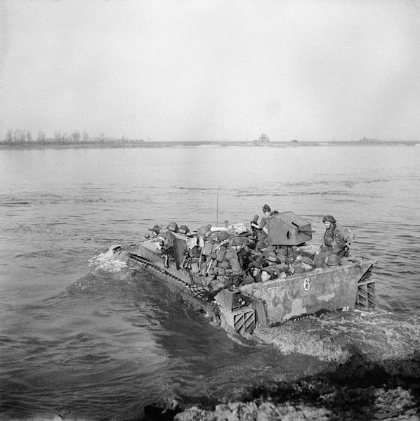 British Buffalos crossing the Rhine 1945