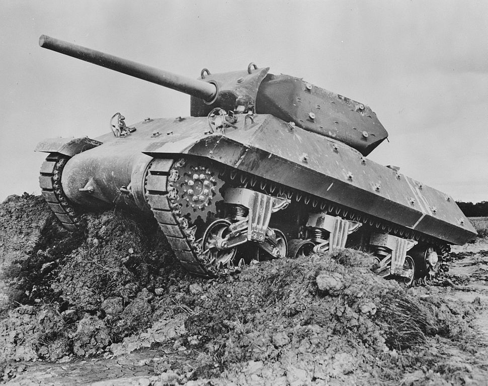M10A1 GMC in trials, 1943. The T71 was developed on this hull and chassis