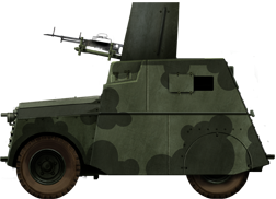 Beaverette Mark IV with a twin Vickers LMGs mount