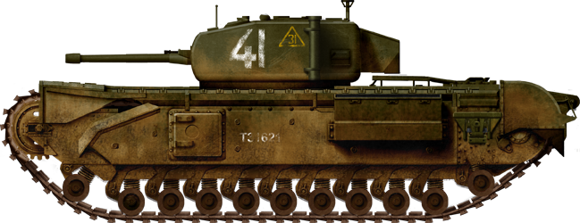 Churchill Mk.IV with cast turret, Russian 10th Guards heavy breakthrough Tank Regiment, 23rd Armored Corps, 1st Tank Army, Voronezh, 1943.