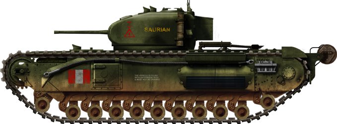 Churchill Mk.II Saurian, 43rd Royal Tank Regiment, 33rd Armored Brigade, 3rd Infantry Division.