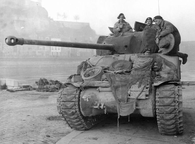 Sherman Firefly at Namur, in Belgium, in 1944