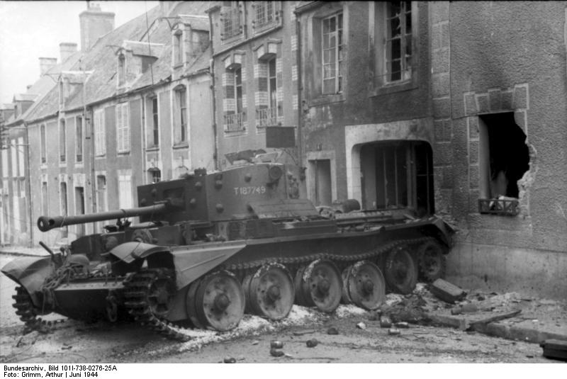 Another Cromwell destroyed at Villers Bocage, 13 June 1944 - Credits: Bundesarchiv.