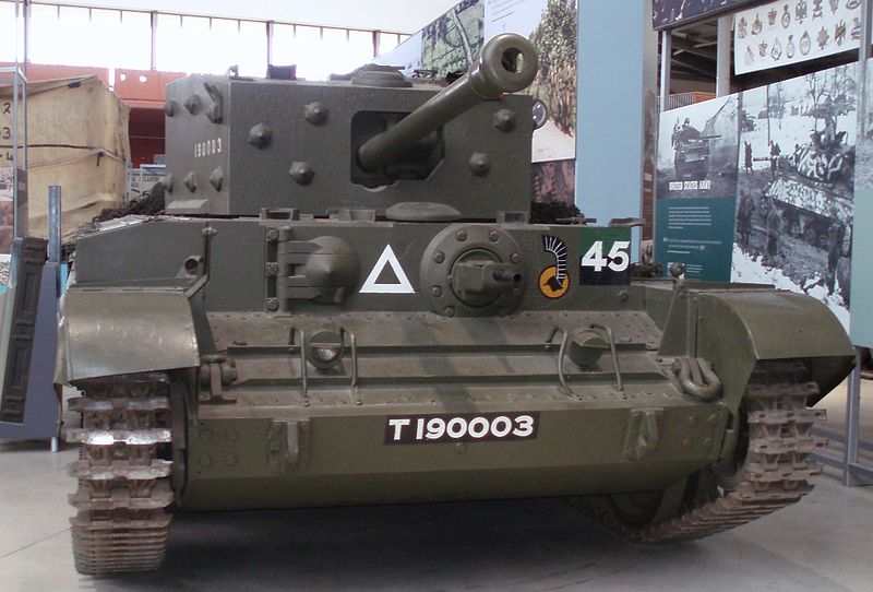 Front view of a Cromwell at the Bovington tank museum.