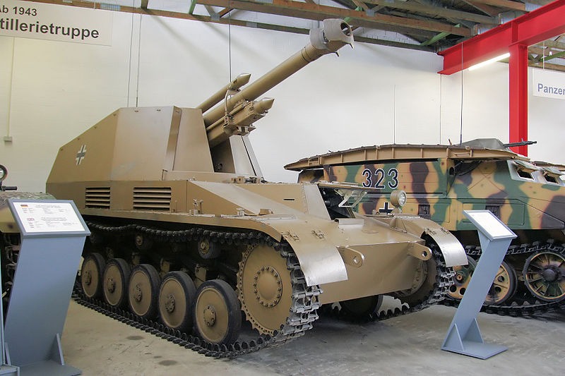 Sd.Kfz.124 at the Deutsches Panzermuseum, The German Tank Museum in Munster, Germany 