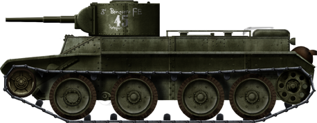 BT-5, early type, with the cylindrical turret. One of the 100 BT-5s sent to the Spanish Republicans in 1937.