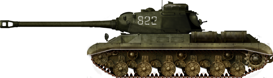 IS-2M, modernized version with stowage bins over tracks and other modifications, 1957.