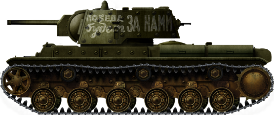 KV-1 model 1940 s ekranami (up-armored). Unknown reserve front unit, summer 1942.