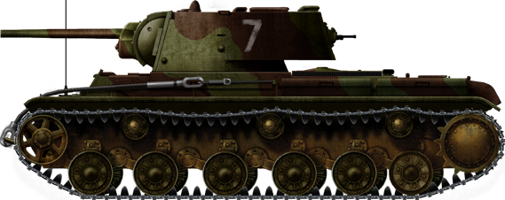 KV-1 model 1941/42 with a partially welded turret and the new ZiS-5 long barrel gun. Unknown unit, Central Front, autumn 1942.