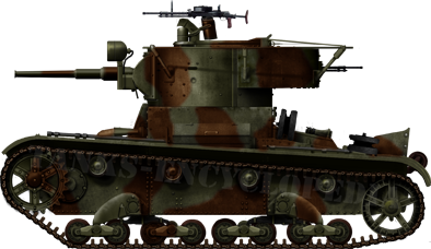 A T-26 model 1936-37 command tank version, with the characteristic hand-rail radio antenna, extra twin headlights, a DT P40 anti-aircraft mount and rear turret DT mount. Unknown unit, Mongolian frontier, August 1939.