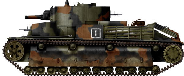 T-28M (or T-28E) of the 1st “Red Banner” Tank Division, 1st Mechanized Corps, Karelian Front, June 1941.