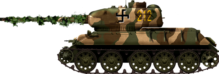 Captured Finnish T-34-85, 1945, dubbed Pitkäputkinen Sotka (Long-nose, referring to the Common Goldeneye)