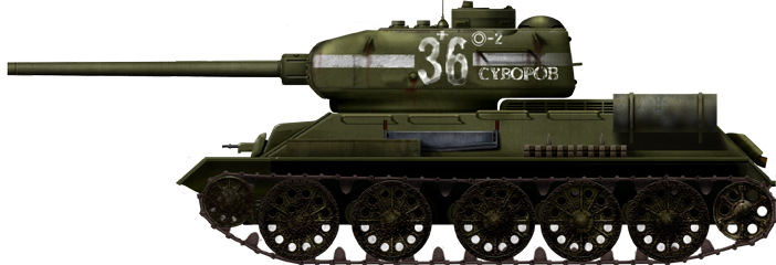 T-34-85 Model 1944 flattened turret model, Eastern Prussia, February 1945
