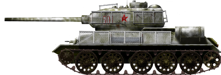 T-34-85 Model 1944 flattened turret model, Budapest Offensive, winter 1944/45