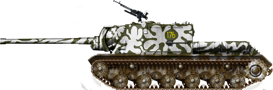 ISU-122, winter camouflage, Germany, 1944-45