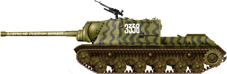 ISU-122 camouflaged, unknown unit, 1944