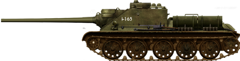 SU-100 Soviet tank destroyer. Late production version, unknown unit, May 1945.
