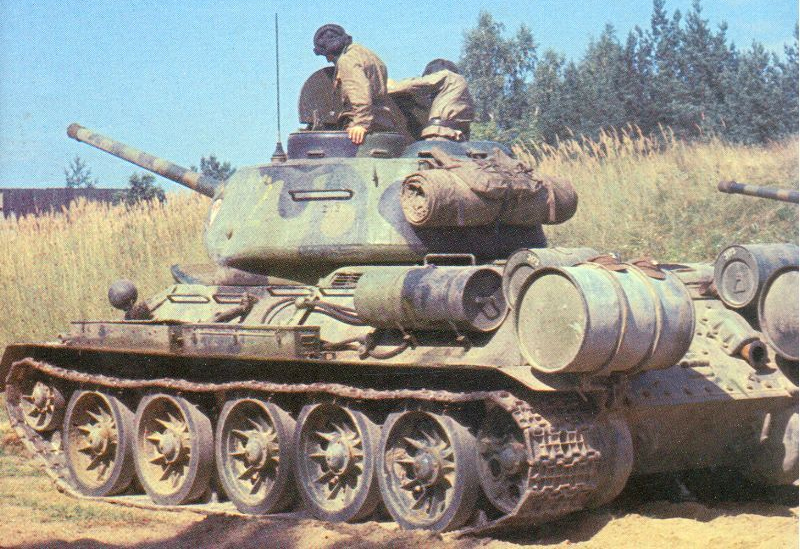 T-34-85 of an unknown unit and date - rare three-tone camouflage